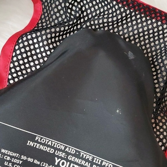 The Cabela's Youth Red General Boating Life Vest, fits 50-90 LBS - Picture 3 of 5